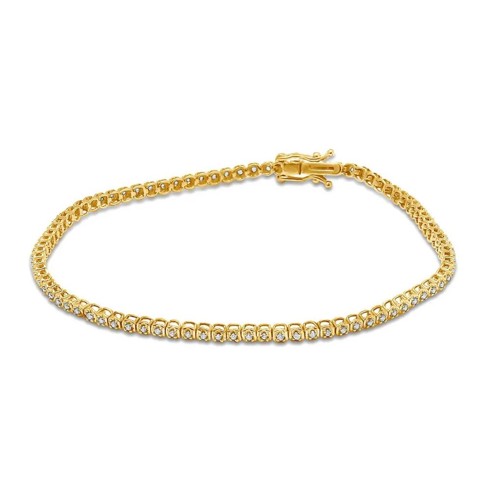 1/4 ct. tw. Diamond Tennis Bracelet in 10K Yellow Gold – Image 1 of 1