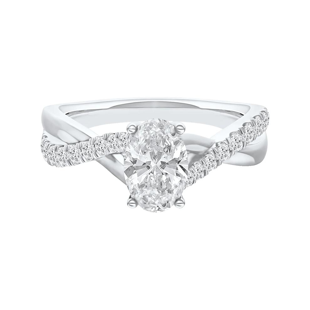 Diamond Oval Halo Engagement Ring – Image 1 of 5