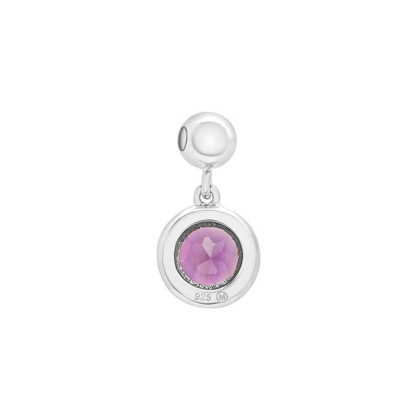 Amethyst Birthstone Bead Charm in Sterling Silver – Image 3 of 3