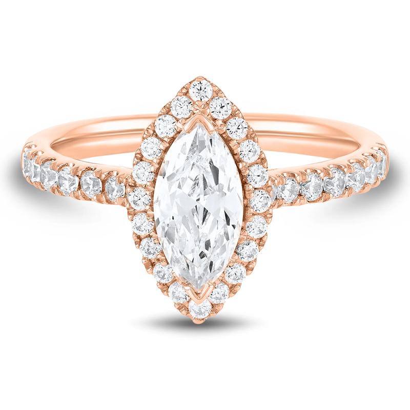 Lab Grown Diamond Marquise-Cut Engagement Ring in 14K Rose Gold (1 1/2 ct. tw.) – Image 1 of 3