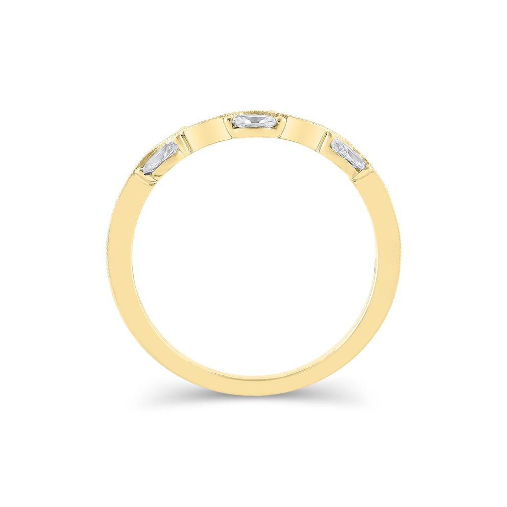Lab Grown Diamond Marquise-Cut Milgrain Contour Band in 14K Yellow Gold (1/4 ct. tw.) – Image 2 of 3
