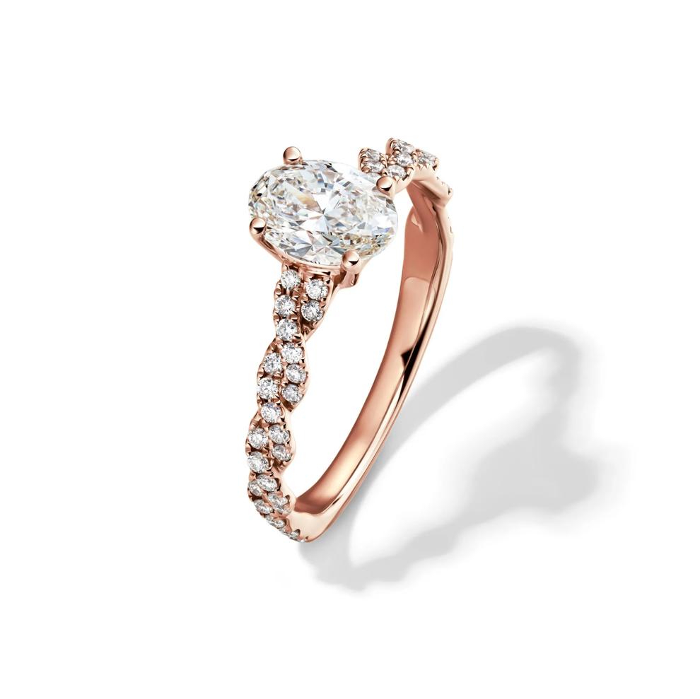 Oval-Shaped Diamond Twist Engagement Ring in 14K Rose Gold (1 1/4 ct. tw.) – Image 4 of 5
