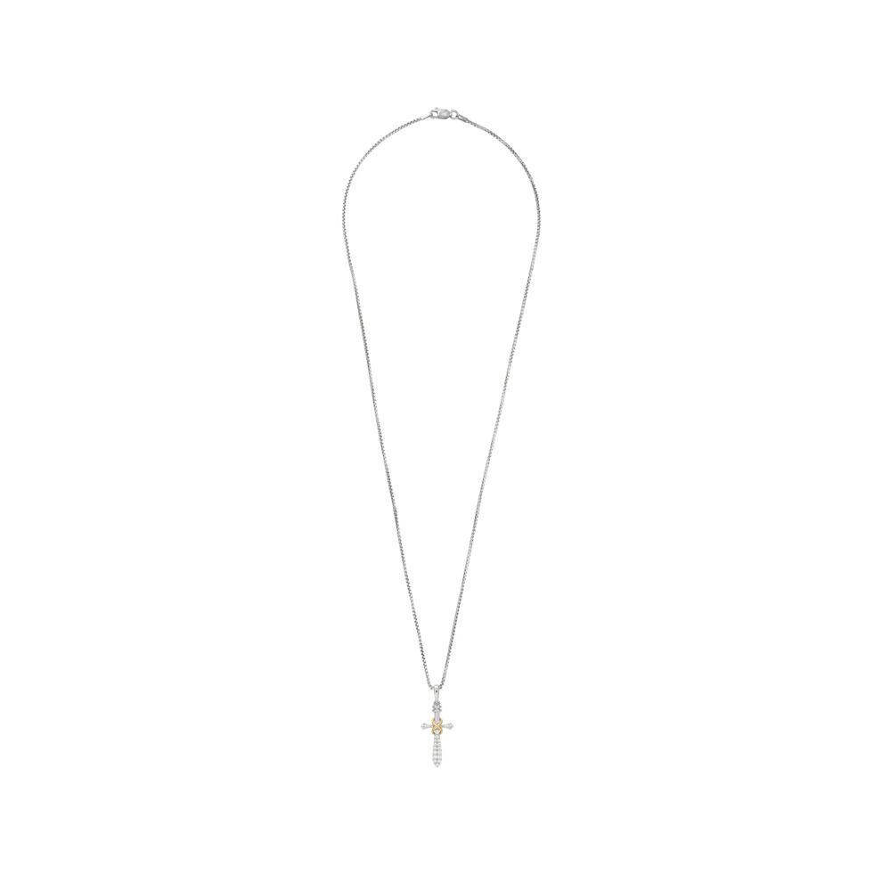 Men's Diamond Accent Sword Pendant Necklace in Sterling Silver (1/4 ct. tw.) – Image 3 of 4