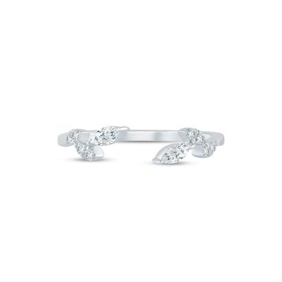 Lab Grown Diamond Floral Open Anniversary Band in 14K White Gold (1/5 ct. tw.)