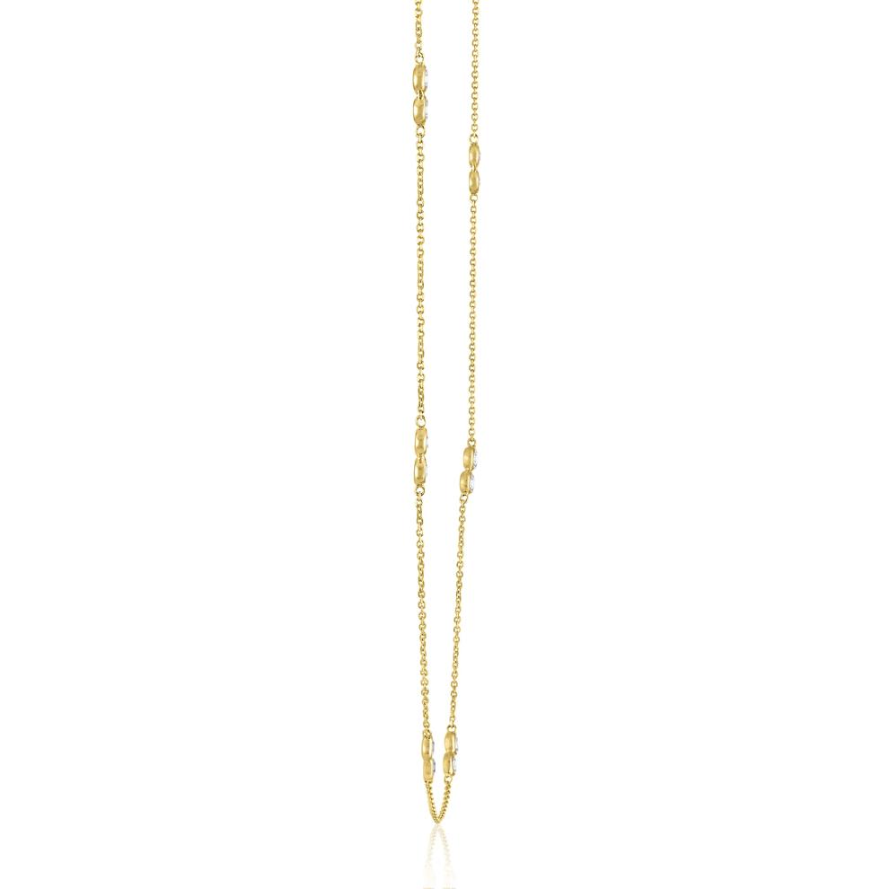 Diamond Double Bezel Adjustable Necklace in 10K Yellow Gold (1/4 ct. tw.) – Image 2 of 3