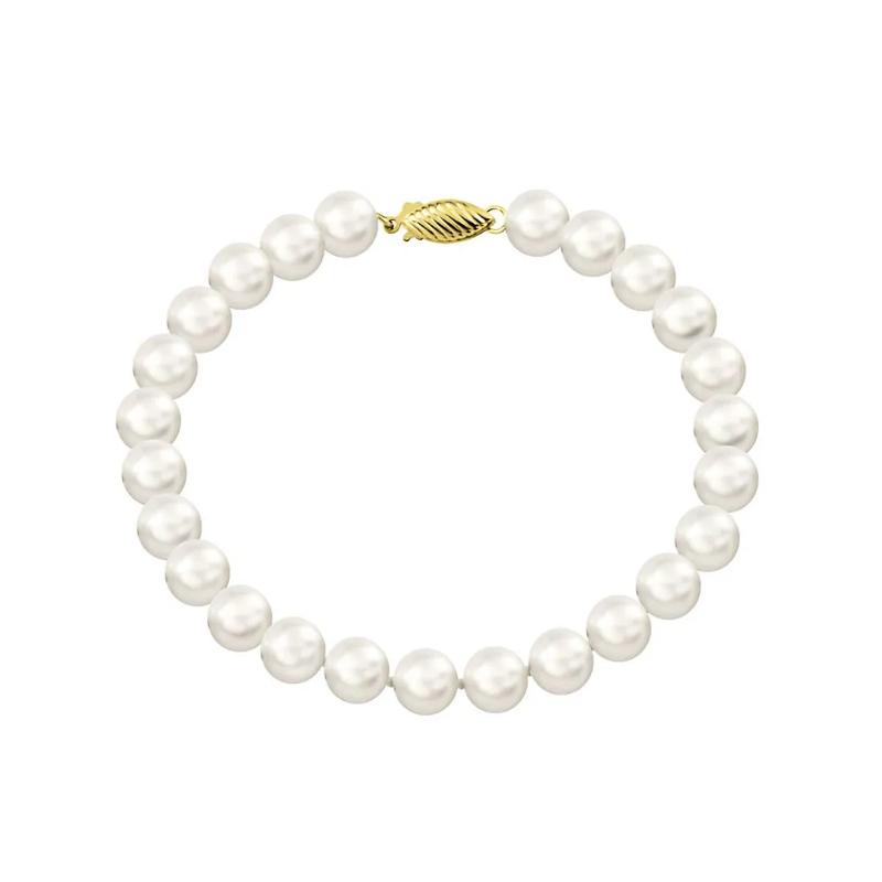 14KY 6-6.5MM WHITE FWCP BRACELET 7.25 INCHES – Image 1 of 1