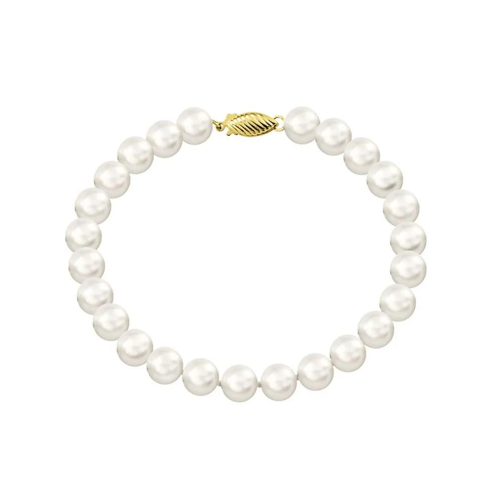 14KY 6-6.5MM WHITE FWCP BRACELET 7.25 INCHES – Image 1 of 1