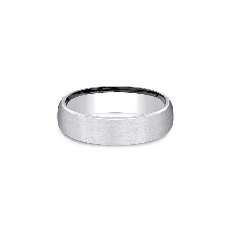 Men&#39;s Flat Satin Finish Band in 14K White Gold, 5.5MM – Image 1 of 3