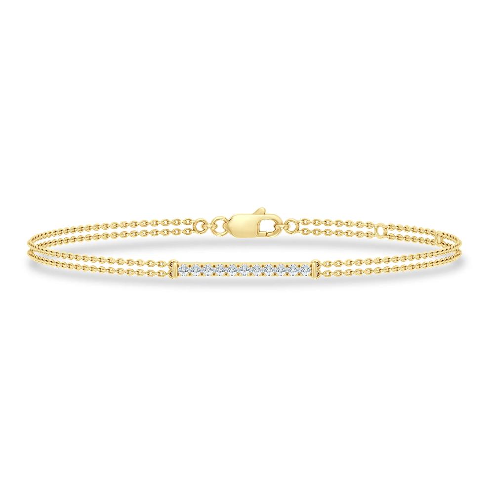 Lab Grown Diamond Bar Chain Bracelet in 10K Yellow Gold (1/4 ct. tw.) – Image 2 of 3