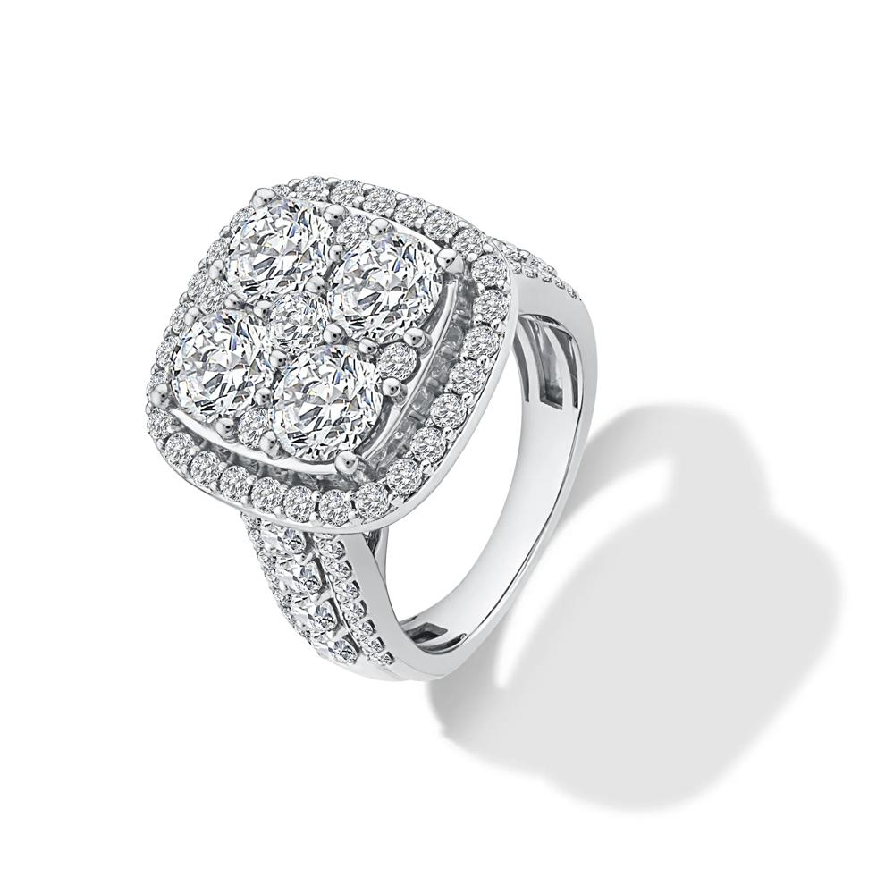 Lab Grown Diamond Halo Center Composite Engagement Ring in 10K White Gold (5 ct. tw.) – Image 4 of 4