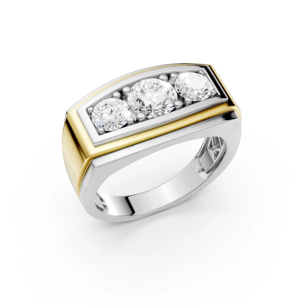 Men's Lab Grown Diamond Three-Stone Band in 10K White Gold (2 ct. tw.) – Image 2 of 4