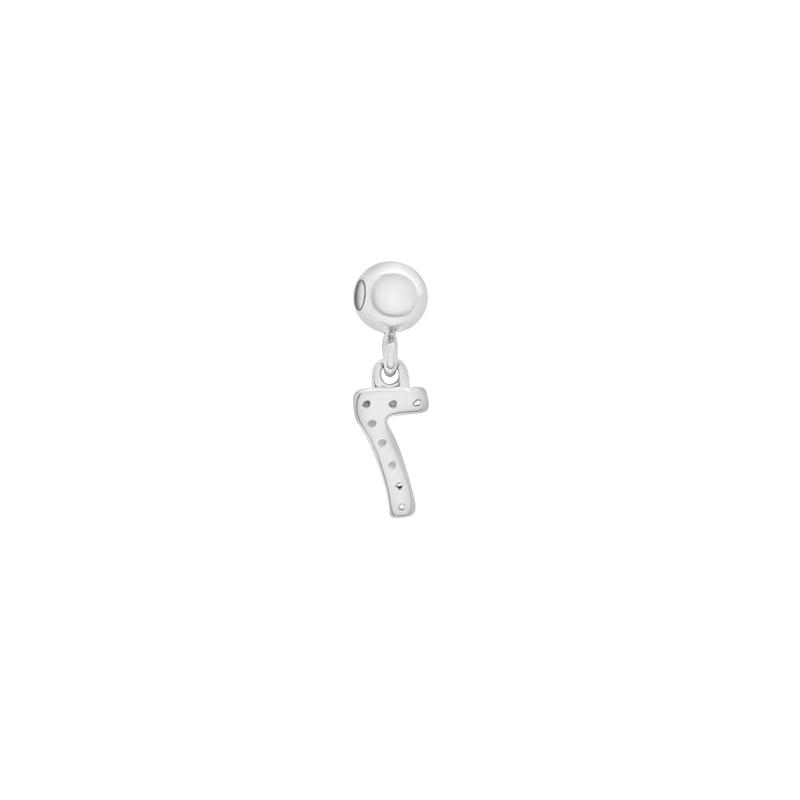 Diamond Accent Number 7 Bead Charm in Sterling Silver – Image 3 of 3