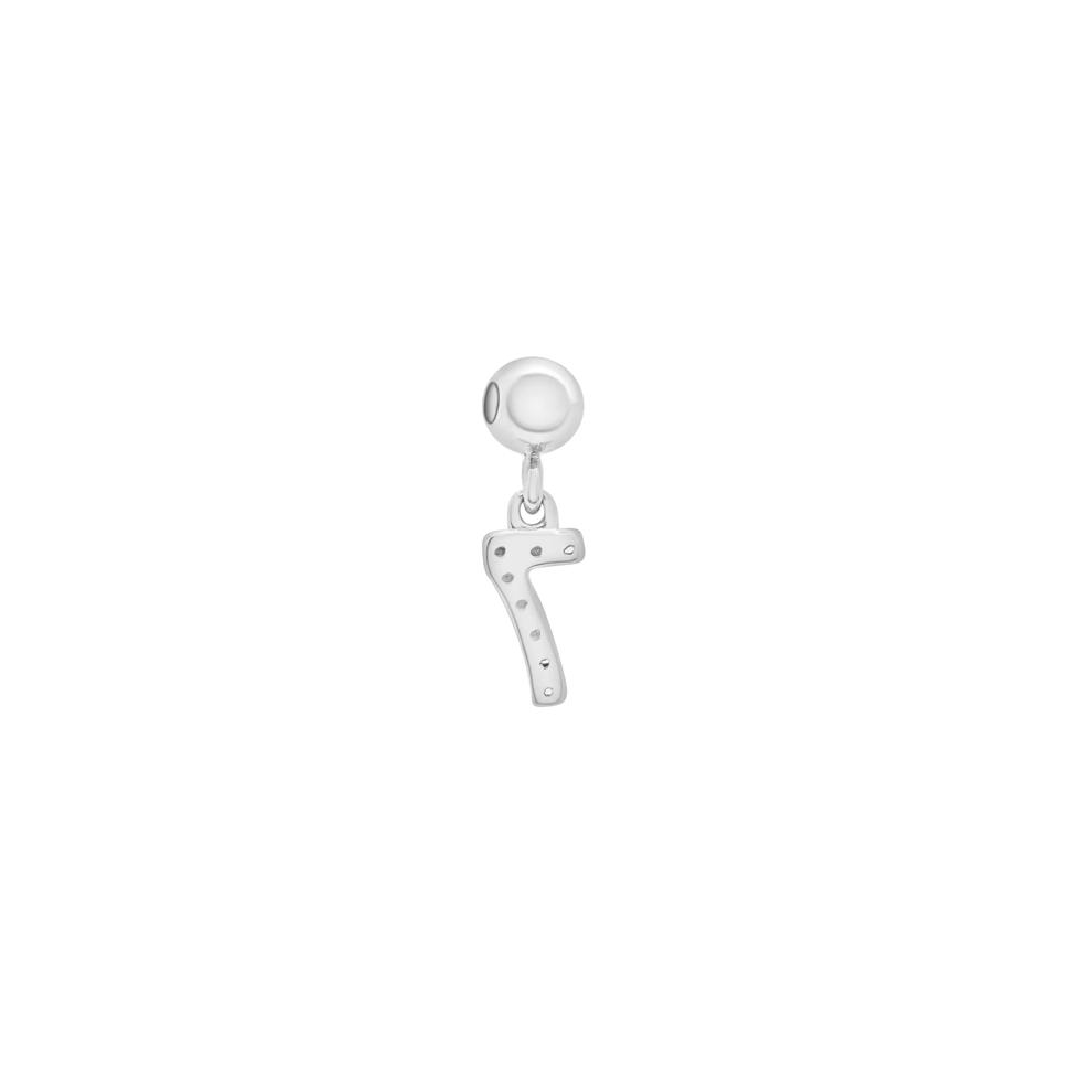 Diamond Accent Number 7 Bead Charm in Sterling Silver – Image 3 of 3