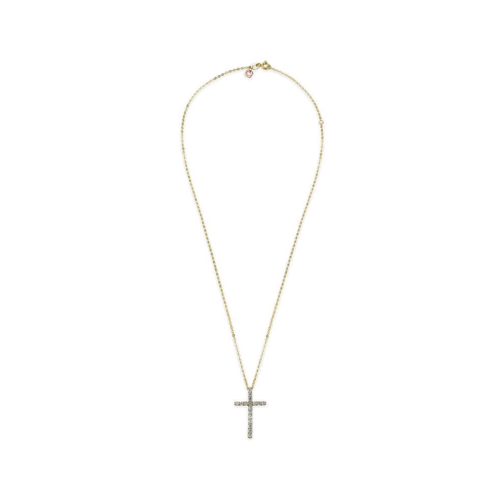 Lab Grown Diamond Cross Pendant in 14K Yellow Gold (5/8 ct. tw.) – Image 2 of 4