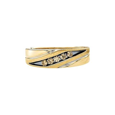 Men's 1/4 ct. tw. Champagne Diamond Band in 10K Yellow Gold