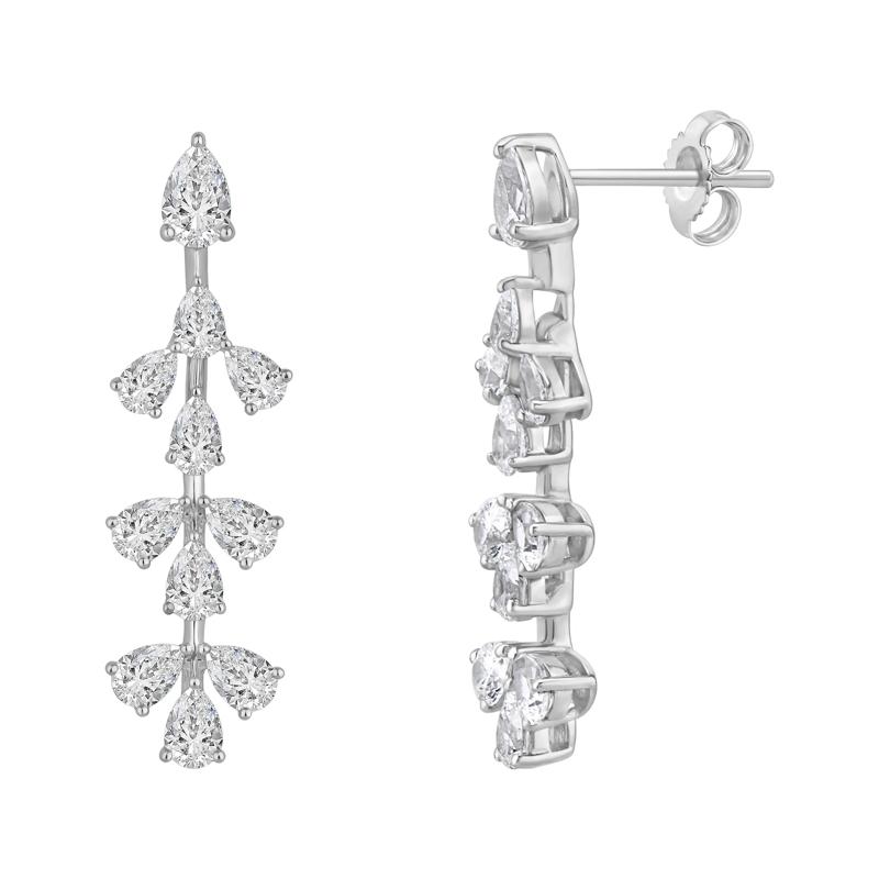 Lab Grown Diamond Pear-Shaped Drop Earrings in 14K White Gold &#40;2 1/2 ct. tw.&#41; – Image 1 of 2