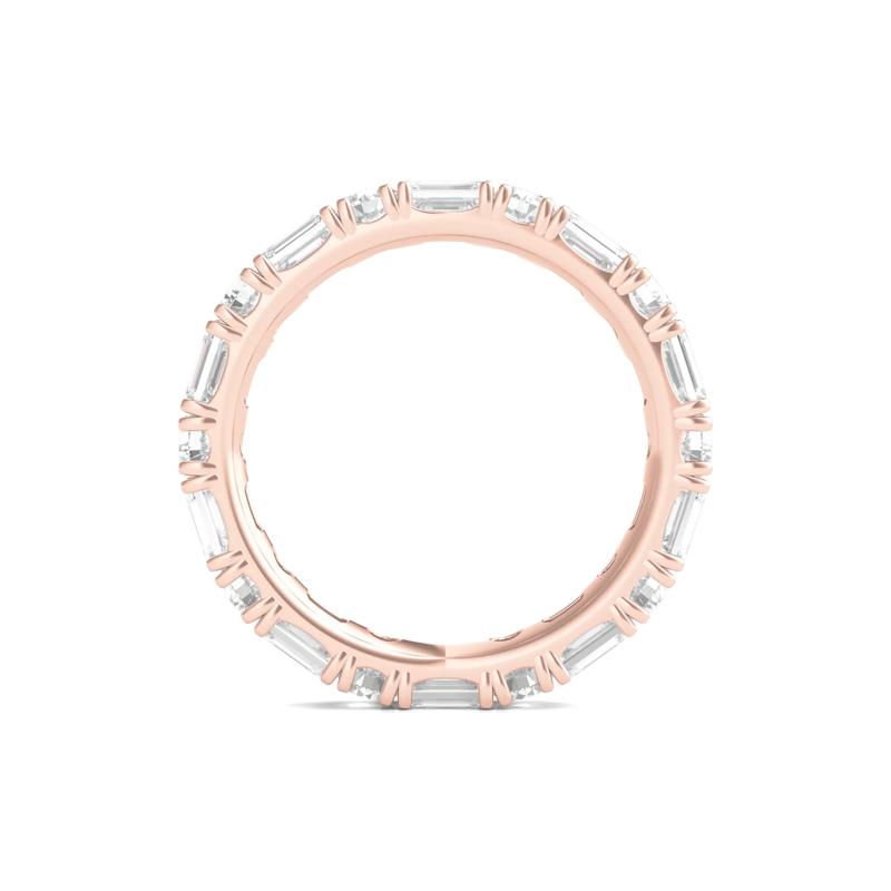 Round and Emerald-Cut Diamond Eternity Band in 14k Rose Gold &#40;3 ct. tw.&#41; – Image 2 of 3