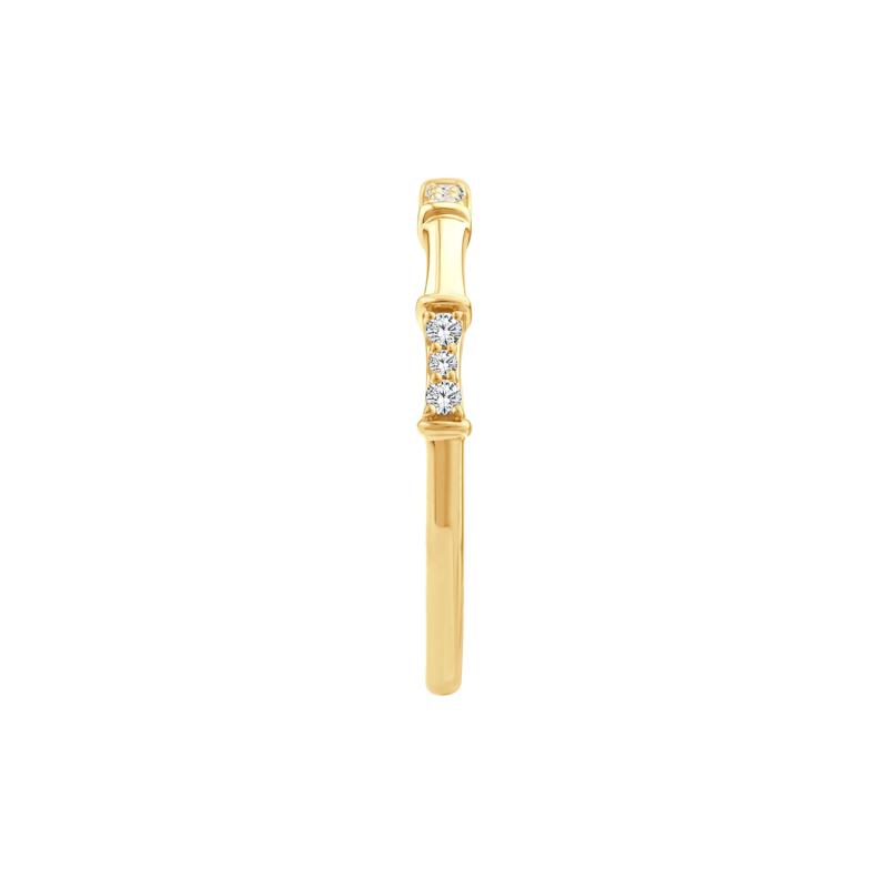 Diamond Bamboo Stack Ring in 10K Yellow Gold &#40;1/10 ct. tw.&#41; – Image 3 of 3