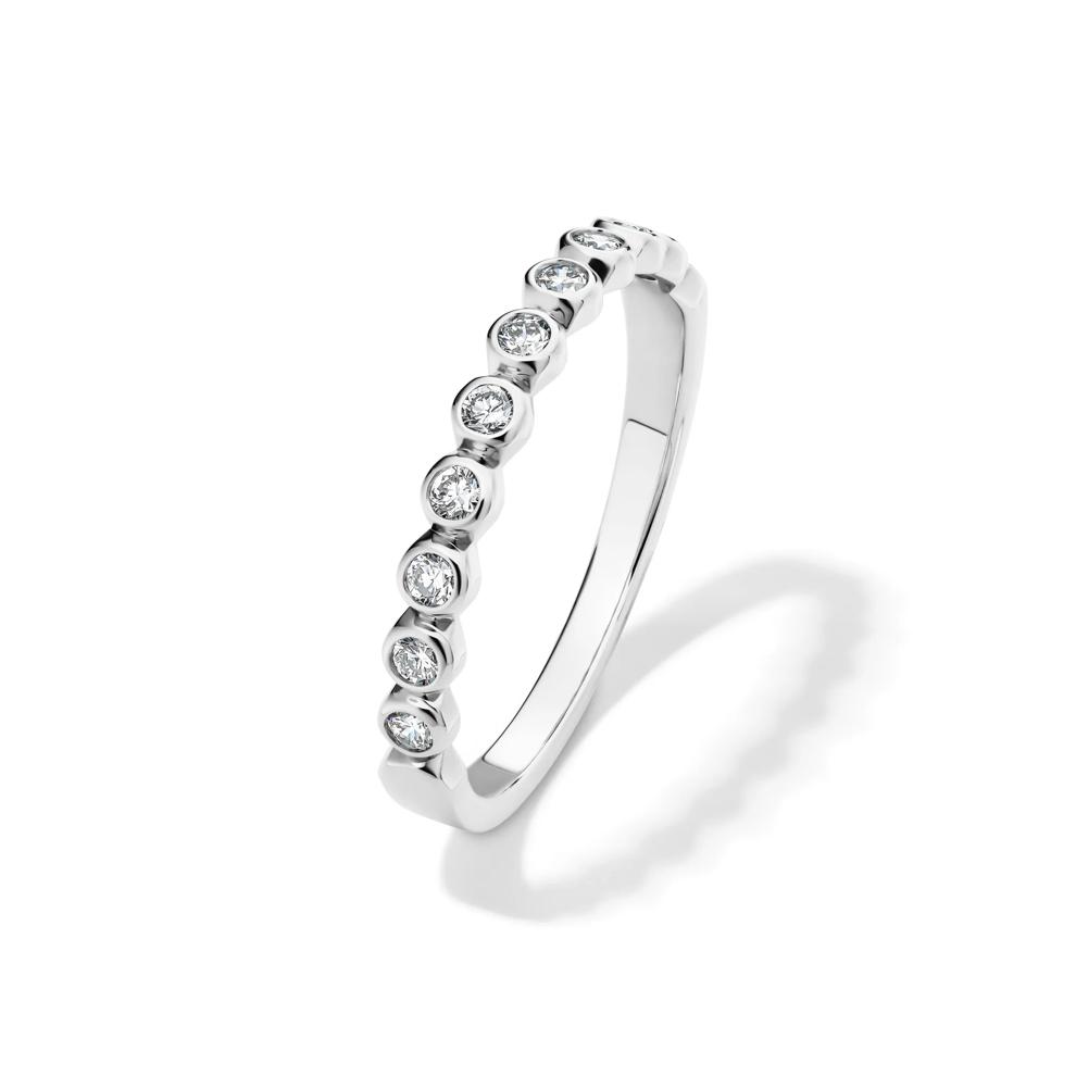 Lab Grown Diamond Bezel-Set Stack Band in 10K White Gold (1/4 ct. tw.) – Image 4 of 4
