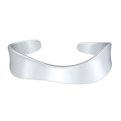 Wavy Cuff Bangle in Sterling Silver