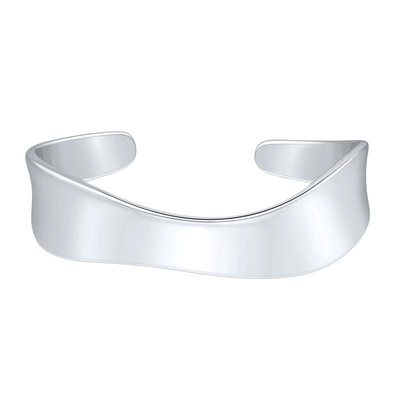 Wavy Cuff Bangle in Sterling Silver – Image 1 of 2