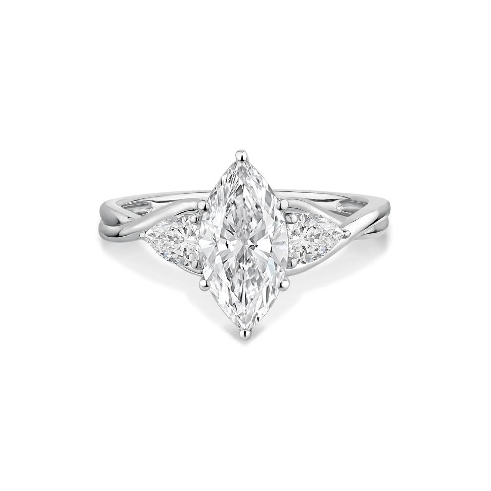 Lab Grown Diamond Marquise Engagement Ring in 14K White Gold (2 ct. tw.) – Image 1 of 4