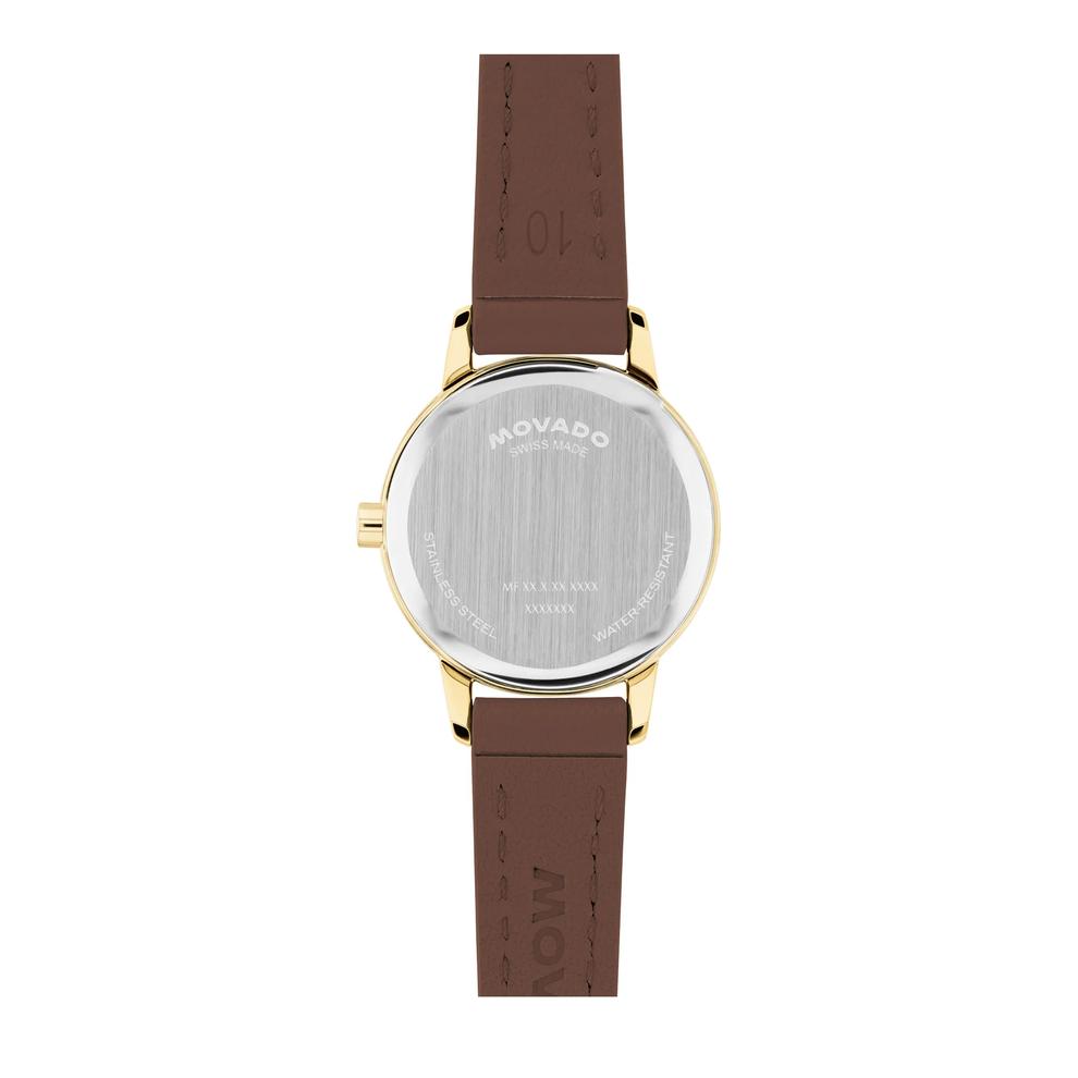 Ladies' Baby Face Watch With Brown Leather Strap in Gold-Tone Stainless Steel, 23mm – Image 3 of 3