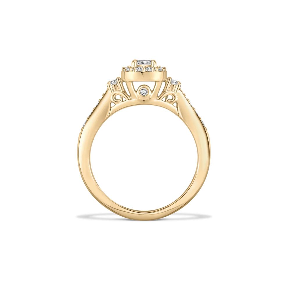 Diamond Princess-Cut Center Engagement Ring in 10K Yellow Gold (1/2 ct. tw.) – Image 2 of 4