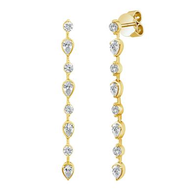 Lab Grown Diamond Stick Drop Earrings in 10K Yellow Gold (1 ct. tw.)