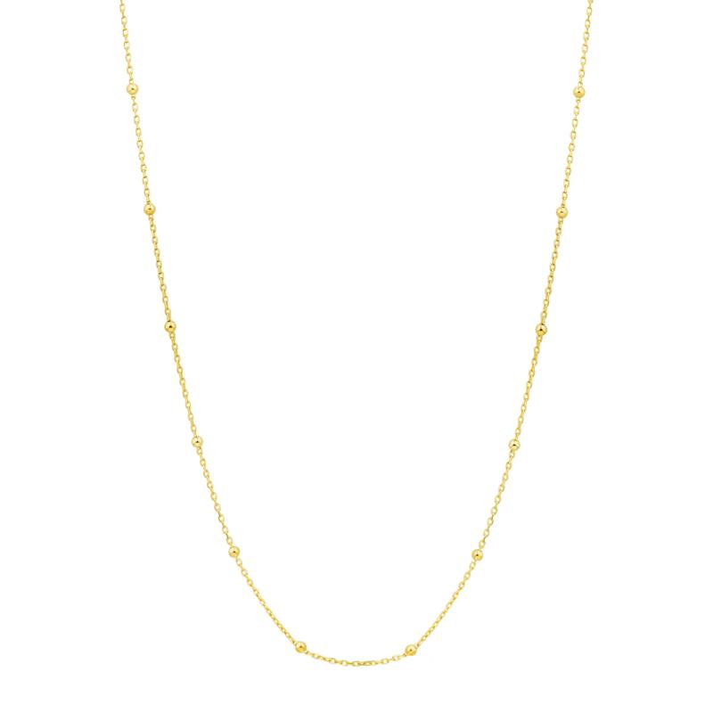 Beaded Station Necklace in 14K Yellow Gold, 17&quot; – Image 1 of 4