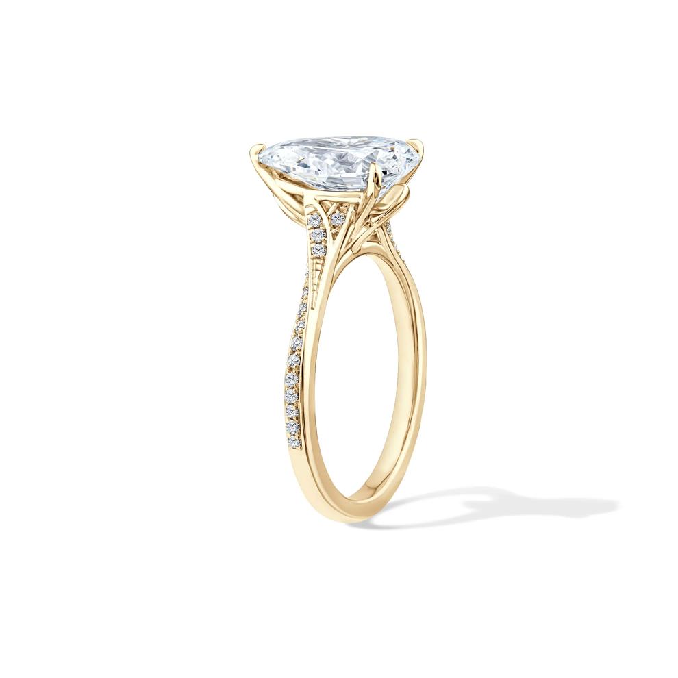 Lab Grown Diamond Pear-Shaped Engagement Ring in 18K Yellow Gold (2 3/4 ct. tw.) – Image 3 of 4