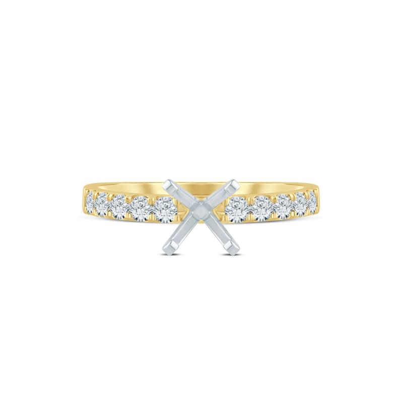 Diamond Semi-Mount Engagement Ring in 14K White and Yellow Gold &#40;1/2 ct. tw.&#41; &#40;Setting Only&#41; – Image 2 of 6