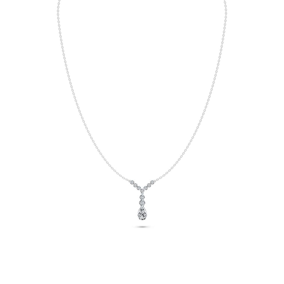 Lab Grown Diamond Pear-Shaped Drop Pendant Necklace in 10K White Gold (1 5/8 ct. tw.) – Image 1 of 4