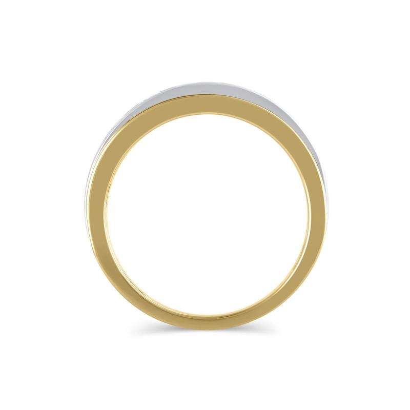 Men&rsquo;s Lab Grown Diamond Wedding Band in 10K Yellow &amp; White Gold &#40;1 ct. tw.&#41; – Image 2 of 3