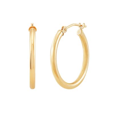 Round Polished Hoop Earrings in 14K Yellow Gold, 20MM