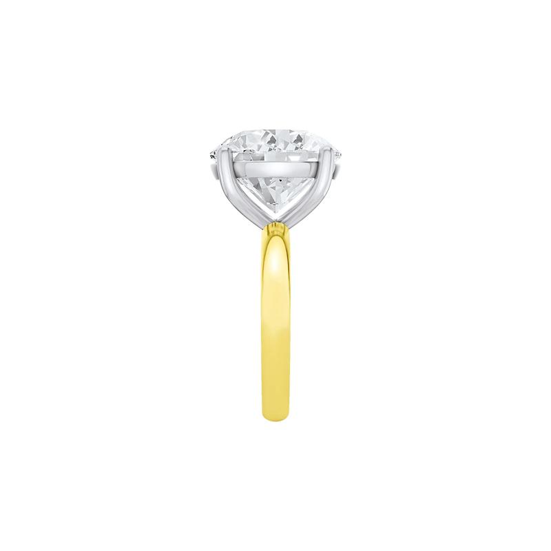 Lab Grown Diamond Round Solitaire Engagement Ring in 14K Yellow and White Gold &#40;10 ct.&#41; – Image 3 of 4