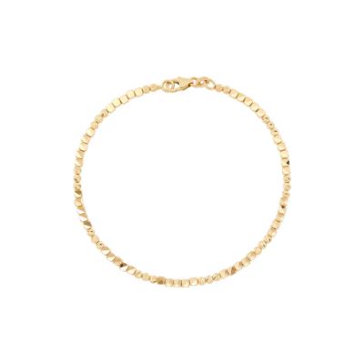 Cube and Bead Bracelet in 14K Yellow Gold