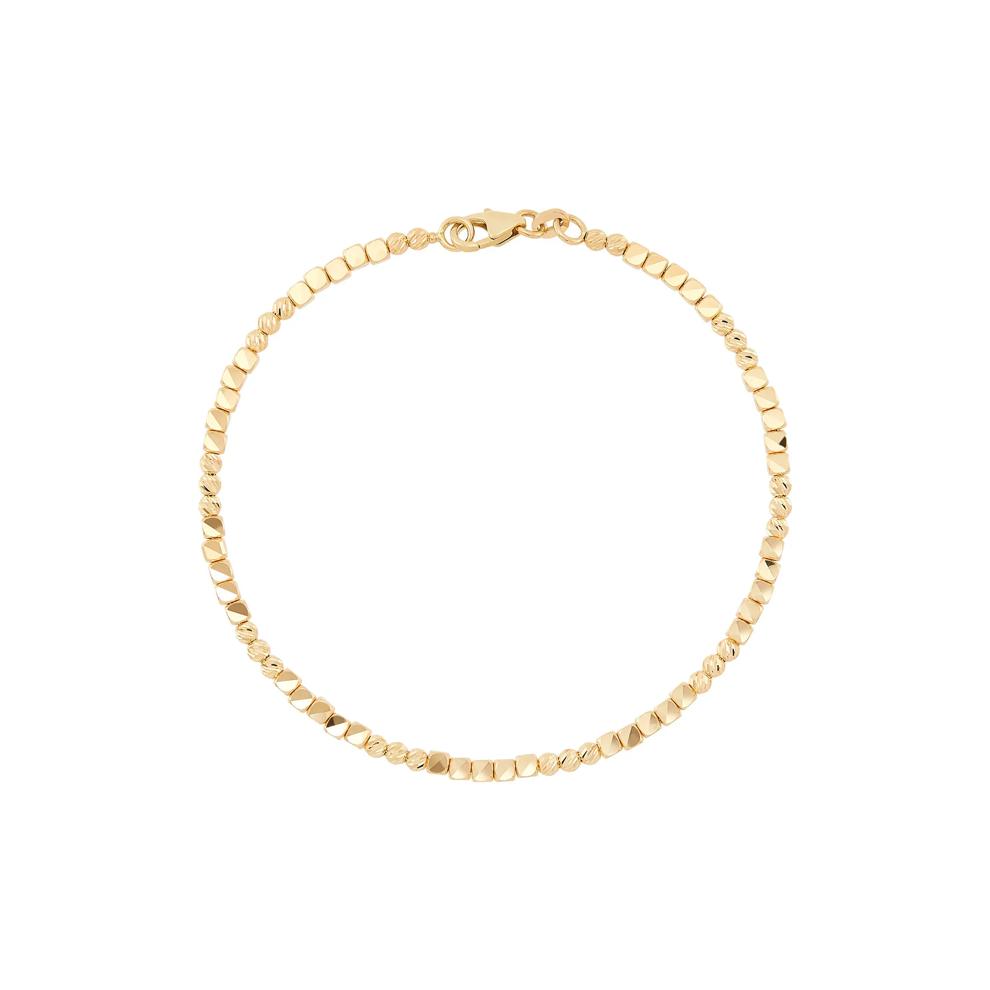Cube and Bead Bracelet in 14K Yellow Gold – Image 1 of 1