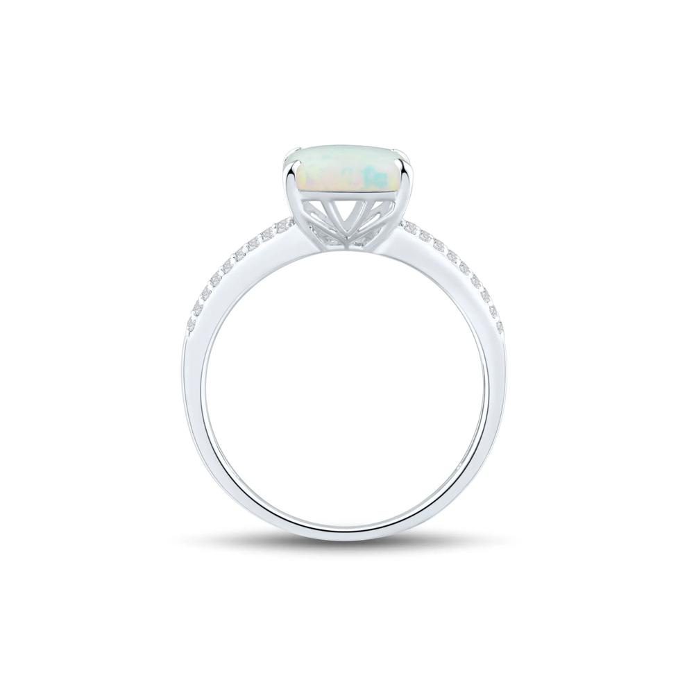 Lab-Created Opal and Lab-Created White Sapphire Ring in Sterling Silver – Image 2 of 3