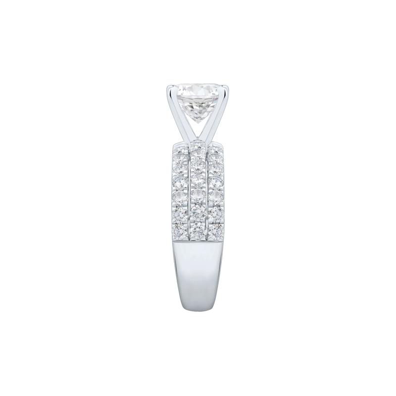 Lab Grown Diamond Three-Row Semi-Mount Engagement Ring in 14K White Gold &#40;Setting Only&#41; &#40;1 1/4 ct. tw.&#41; – Image 5 of 6