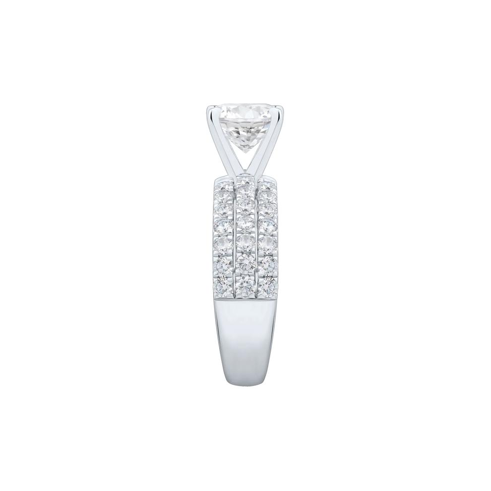 Lab Grown Diamond Three-Row Semi-Mount Engagement Ring in 14K White Gold (Setting Only) (1 1/4 ct. tw.) – Image 5 of 6