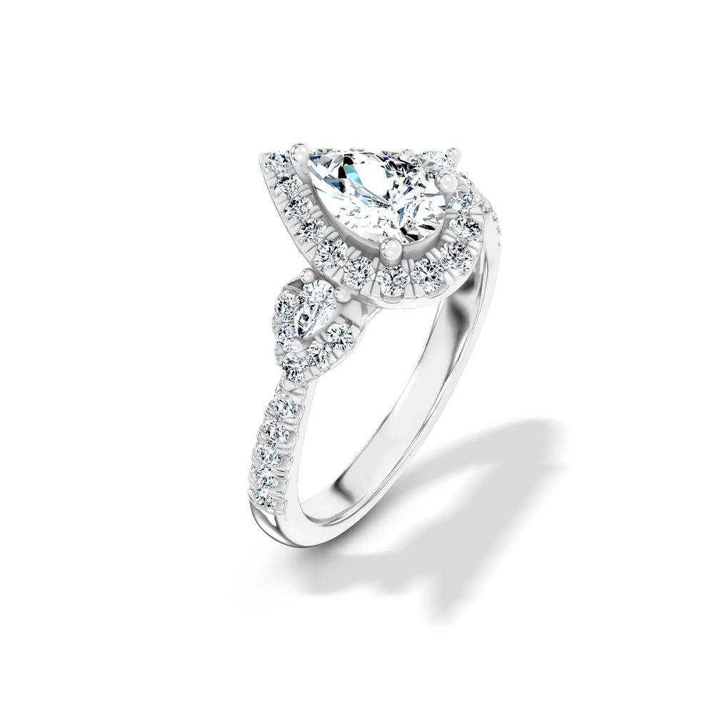 Lab Grown Diamond Pear Engagement Ring in 14K White Gold (1 ct. tw.) – Image 4 of 4