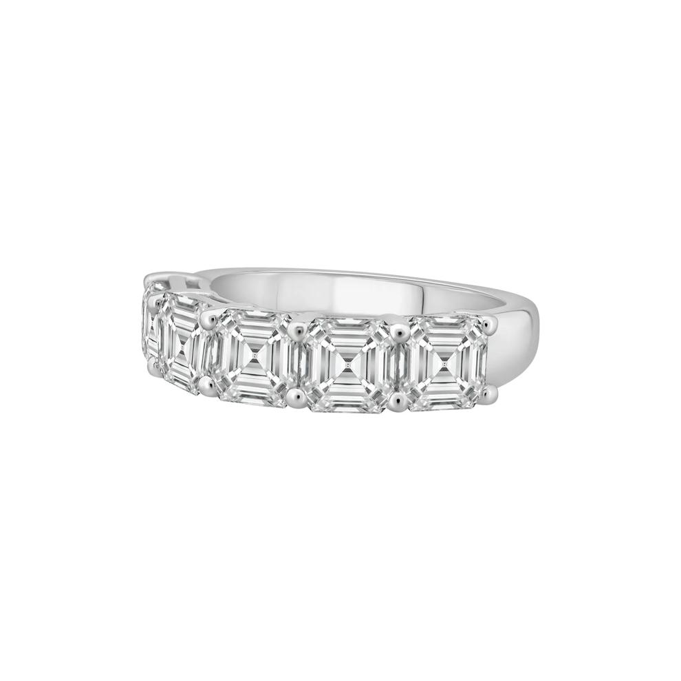 Lab Grown Diamond Asscher-Cut Anniversary Band in 14K White Gold (5 ct. tw.) – Image 4 of 4