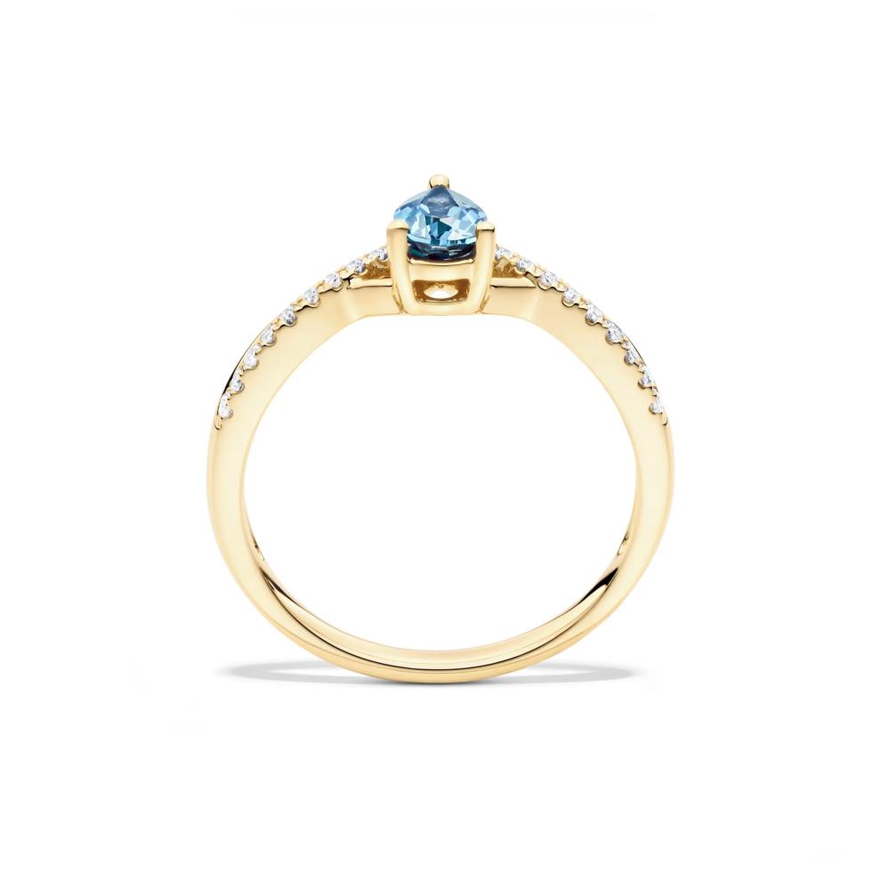 Lab-Created Alexandrite and Diamond Ring in 10K Yellow Gold Ring – Image 2 of 4