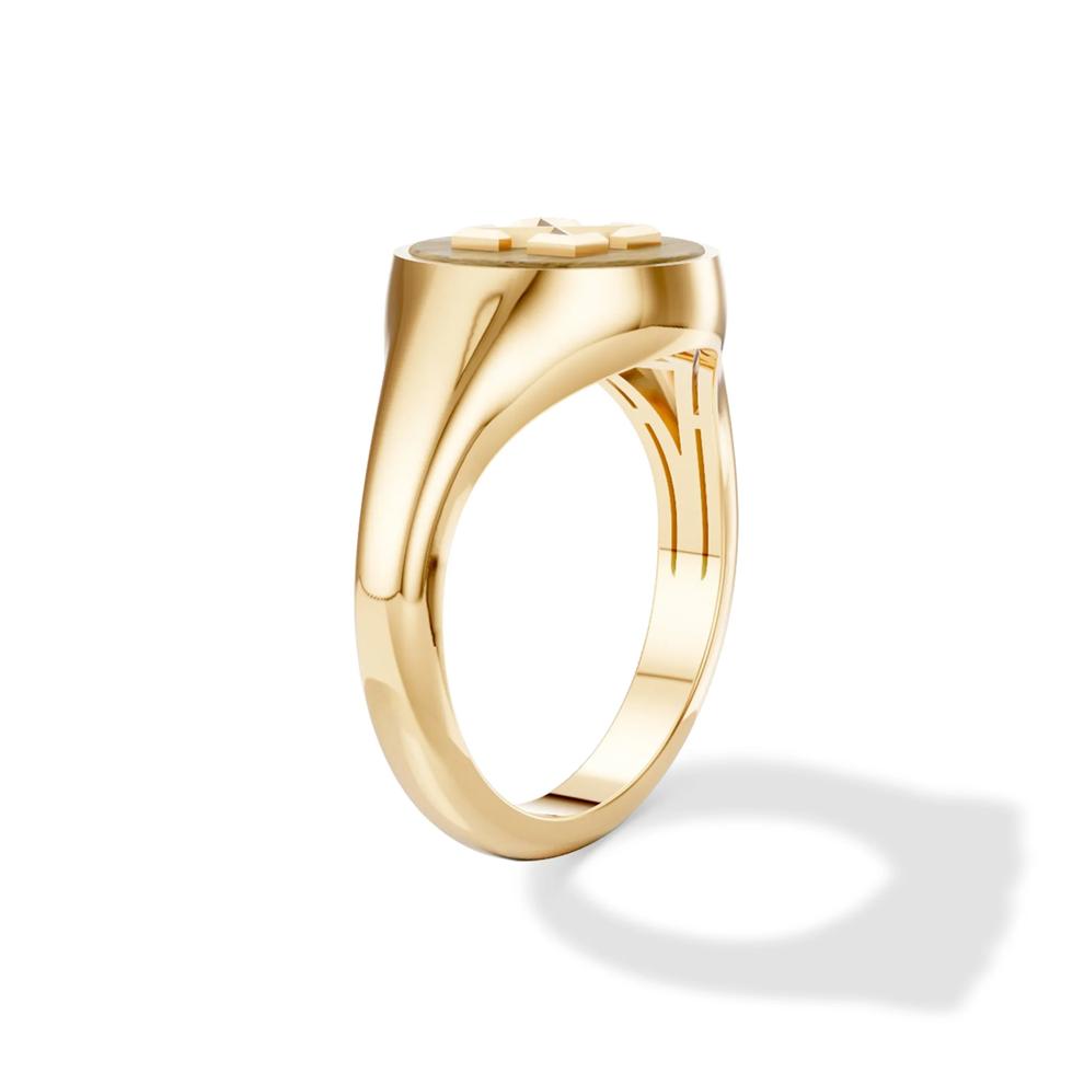 Men's Tiger's Eye Arrow Design Ring in 18K Gold Vermeil – Image 3 of 4
