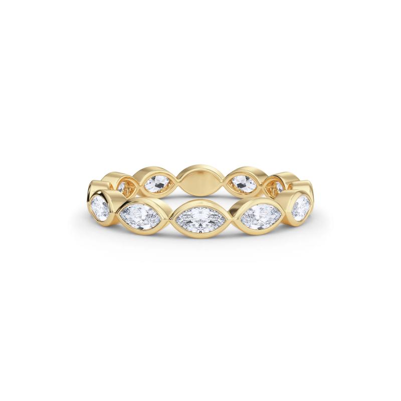 Lab Grown Diamond Bezel-Set Marquise True Eternity Band in 14K Yellow Gold  – Image 1 of 5