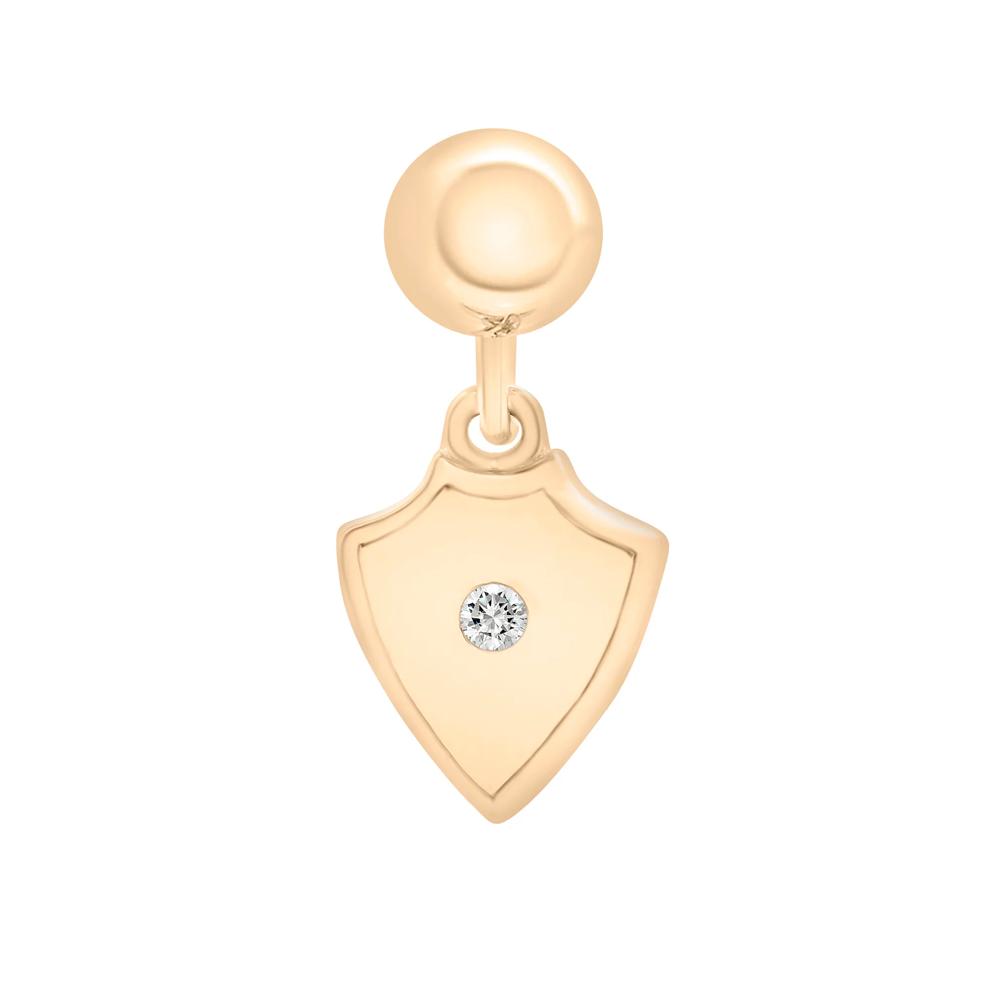 Diamond Accent Shield Bead Charm in Vermeil – Image 1 of 3