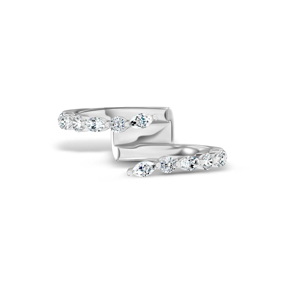 Lab Grown Diamond Marquise &amp; Round Bypass Insert in 14K White Gold (1/3 ct. tw.) – Image 1 of 4
