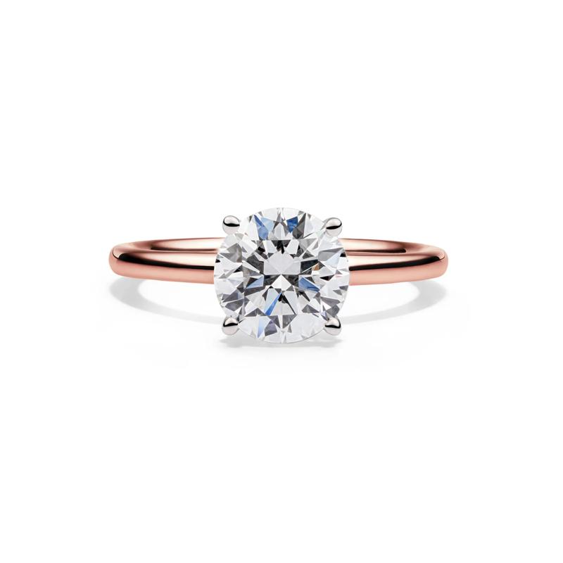 Lab Grown Diamond Round Solitaire Ring in 14K Rose Gold &#40;2 ct.&#41; – Image 1 of 4