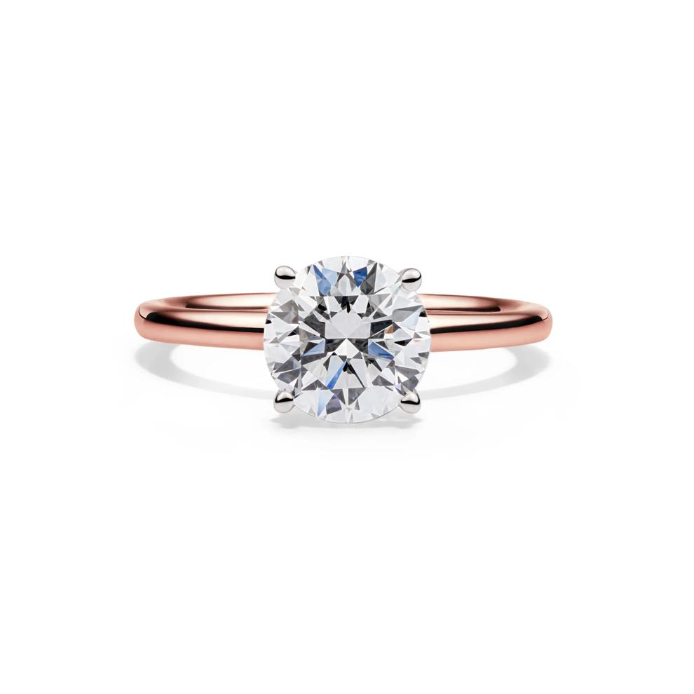 Lab Grown Diamond Round Solitaire Ring in 14K Rose Gold (2 ct.) – Image 1 of 4